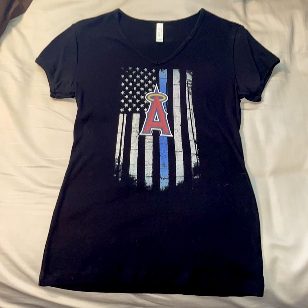 Black Los Angeles Angels v-neck TBL shirt